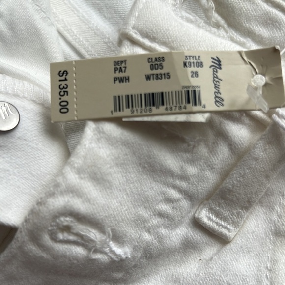 Madewell  10" High-Rise Skinny Jeans in Pure White Step- Hem Edition 26 - Picture 9 of 10